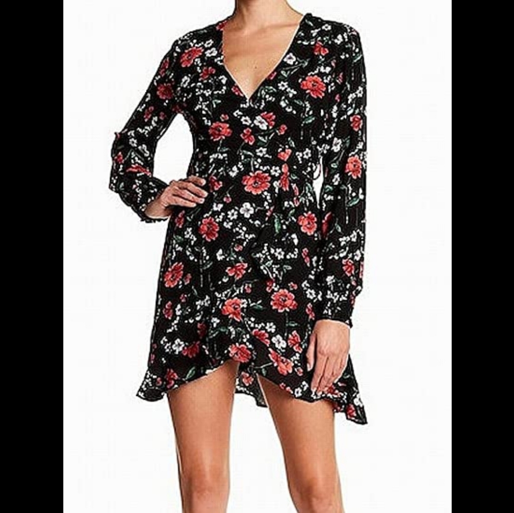 LUSH Floral V-Neck Wrap Dress | NWOT